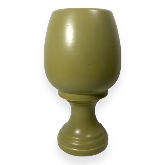 Vintage McCoy Pedestal Vase Matte Olive Green USA #482 MCM 8.5” H Home Decor - Picture 1 of 4